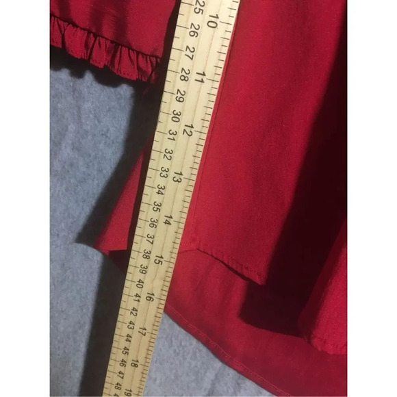 Womens Cato Blouse Deep V Neck Ruffle Sleeve Casual Business Formal Work Career - Picture 4 of 4